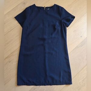 Navy Blue Short Sleeve Sheath Dress